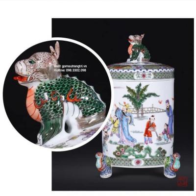BÌNH 3 CHÂN VẼ TAY CAO CẤP